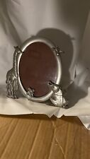 Seagull Pewter Picture Frame Giraffe Elephant Bear Children Animals 5 x7 Vintage picture