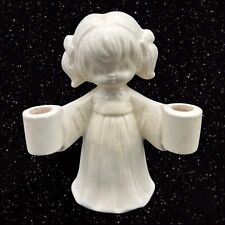 Vintage Made in Japan Girl Candle Holder CandleStick Ceramic 5”T 4.5”T picture