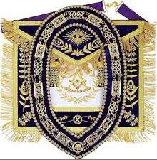 Handcrafted 100% Lambskin Masonic Grand Lodge Past Master Apron & Chain Collar picture