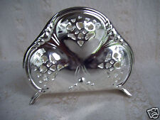 Genuine silverplate napkin or letter holder fancy beautiful design picture