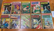 Lot of 10 (LOT A) Nice 1960s UNKNOWN WORLDS (ACG) Mid To High Grade Comics RARE picture
