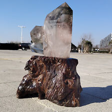 37LB Natural Ghost Phantom Quartz Crystal Surname Skull Crystal Tower Wand picture
