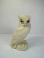 VTG Ivory Albaster Decorative Horned Owl Bird Figurine Italy Giannelli 5