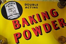 NOS CLABBER GIRL BAKING POWDER DOUBLE ACTING RARE ANTIQUE SIGN POSTER HULMAN VTG picture