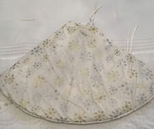 Berkshire Blanket Tree Skirt 60” Cream Gold & Silver Snowflake Christmas NEW picture