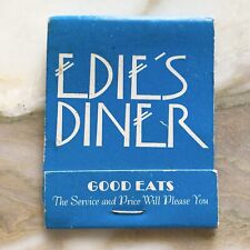 Vintage 1970s Match Book -￼ Edie’s Diner Restaurant Marina Del Rey California CA picture