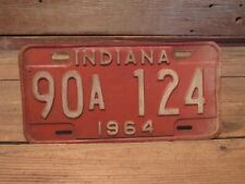 Vintage 1964 Metal INDIANA Car Truck License Plate Rat Rod, Man Cave picture