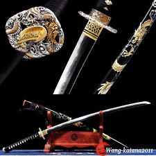 Dragon Masterpiece Katana Kobuse Clay Tempered Real Functional Japanese Sword picture