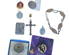 Lot of 10 Vintage CATHOLIC SAINTS  HOLY MEDALS Pendants Bracelet picture