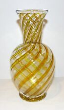 EXQUISITE 2000 MICHAEL EGAN VERMONT ART GLASS YELLOW/ORANGE SWIRL 8 1/2