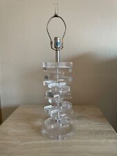 🔥 1970s Stacked Lucite Lamp Herb Ritts Midcentury Postmodern Hollywood Regency picture