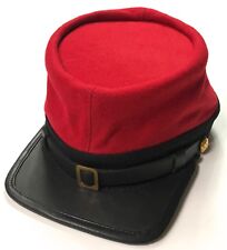 CIVIL WAR CSA CONFEDERATE ARTILLERY RED WOOL KEPI FORAGE CAP HAT-LARGE picture