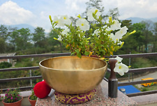 14 inch Tibetan Handmade Plain Design Singing Bowl - Made in Nepal - Sound Bowl picture
