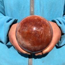 3.8LB Natural Red Gum Flower Quartz Sphere Crystal Ball Mineral w/ STAND picture