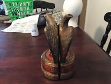 VINTAGE ANTIQUE BRONZED CLAD FEDERAL EAGLE BOOKENDS(2) AMERICA RED BASE STARS picture