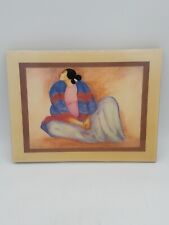 Vtg R C Gorman Navajo Artist Signed Tile Painting, Hanging Ready picture