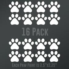 Dog Paw Prints 16-Pack | Each paw 2.5-Inches By 2.25-Inches | White Vinyl picture