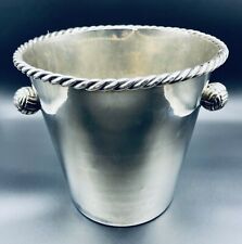 Vintage Target: Silver Finish Ice Bucket, Braided Detail, For Wine, Water, Ice picture