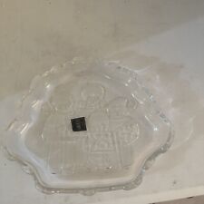Mikasa Christmas Candy Nut Dish Plate Holiday Carolers Frosted Clear Rimmed 8.5