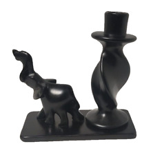 African Elephant Candle Holder 7'' x 6.5'' x 3'' (Repaired) picture