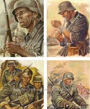 Poster German soldier Set WW2 wehrmacht wall art print vintage militaria WWII picture