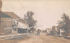 RPPC Oakville IA Iowa Main Street Railroad Train Crossing Photo Postcard D7 picture