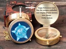 Personalized Gift for Chicago Police | City of Chicago Police Brass Compass Gift picture