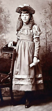 1800's Cabinet Card  Pretty Victorian Era Woman Jennie Peterson Chicago IL picture