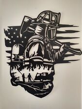 firefighter metal sign wall art picture