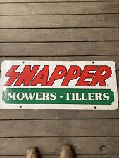 Rare Vintage Double Sided Snapper Mowers Tillers Sign 17.5/42” picture