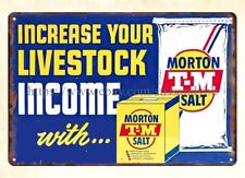 Morton T-M Salt incream Livestock income metal tin sign art poster shop picture