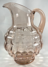 Antique Fostoria Rose Jug Pitcher 4101 80 oz Pink Glass picture