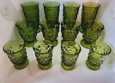 12  Colony Whitehall Avocado Cubist Footed  Lot -4 Cooler,    4 Tumbler, 4 Juice picture