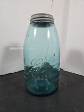Vintage Ball Blue Half 1/2 Gallon Tappered Mason Canning Jar wh Zinc Lid  6-4 picture
