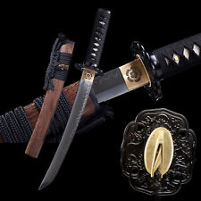 20'' Katana Tanto Short Sword Clay Tempered T10 Samurai Sword Full Tang Sharp picture