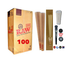 RAW Classic King Size Cone AUTHENTIC(100 pack)+phily tube+glass cone tip picture