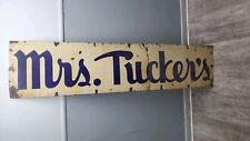 Antique Vintage Mrs. Tucker’s Shortening Porcelain Sign 66