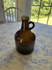 Vintage Amber Glass Brown Jug With Shake Well Cap 9inch Pitcher 50-A-55 Bottom picture