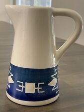 Sioux Pottery Small Glazed Blue And White Creamer Pitcher Rapid City SD  Signed picture