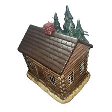 Vtg Sakura Log Cabin Cookie Jar Hand Painted Woods Country Mountain Cabin Decor picture