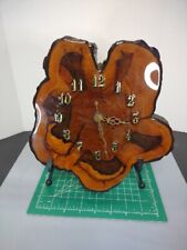 Vintage 1970’s MCM 1970s Freeform Burl Lacquered Wall Clock, Not Working  picture