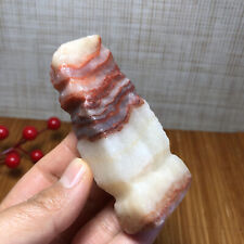 161g NATURAL Pork stone quartz crystal Hand carving marbled meat A1141 picture