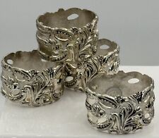 Godinger Silver Plate 20th century Baroque Napkin Rings Set of 4 picture