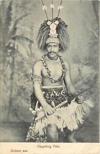 c1905 Postcard; Häuptling (Chief) Falu w/ Sword & Regalia, Samoa picture