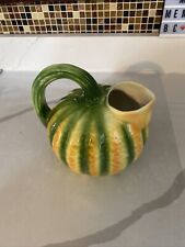 Vtg New Italian Ancora Ceramic 6 Cup Gourd Pumpkin Yellow Green Orange Pitcher  picture