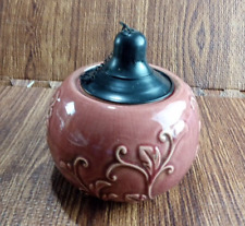 Vintage Oil Ceramic Lamp Unique Round Reddish Brown 6.5