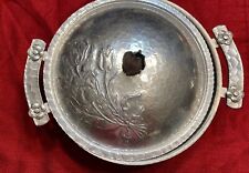 Rodney Kent Hand Wrought Aluminum Covered Serving Dish Hammered Tulip 1950’s picture