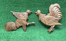 Vintage Farmhouse Hand Carved Solid Wood ROOSTER CHICKEN Wall Hanging picture