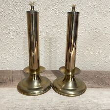 Vintage Birks Brass Candlestick Oil Kerosene Lamp Set Of 2 Matching Brass 6.5” H picture