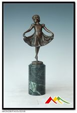 SIGNED Preiss bronze sculpture Young Little deco dancer bronze statue  picture
